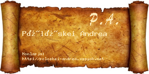 Pölöskei Andrea névjegykártya